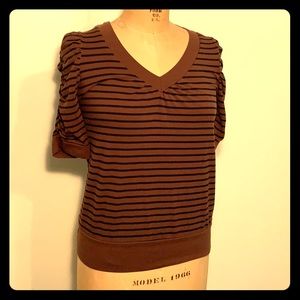 Lena Brown and Black Striped Top